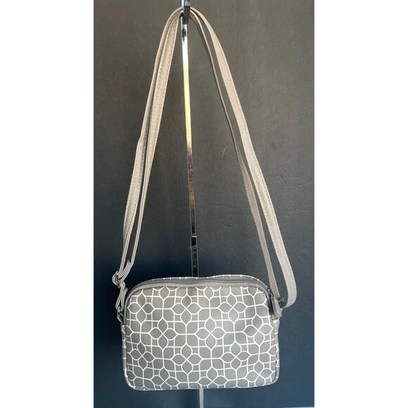 Multi Sac Summerville Geo Print Grey Multi Compartment Crossbody Bag Purse - Picture 5 of 11